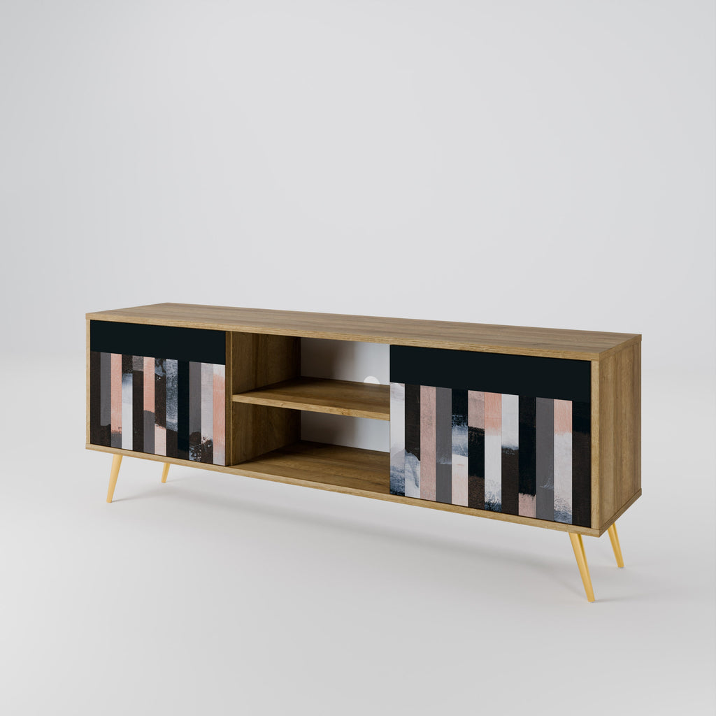 COLLAGE OF RECTANGLES 2-Door TV Stand in Oak Effect