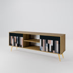 COLLAGE OF RECTANGLES 2-Door TV Stand in Oak Effect
