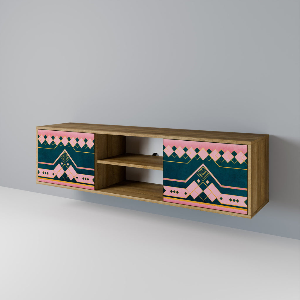 ROYAL COMPOSITION Móvel de TV com 2 Portas em Efeito Carvalho