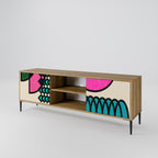 GEOMETRIC RHAPSODY 2-Door TV Stand in Oak Effect