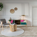 GEOMETRIC RHAPSODY 2-Door TV Stand in Oak Effect