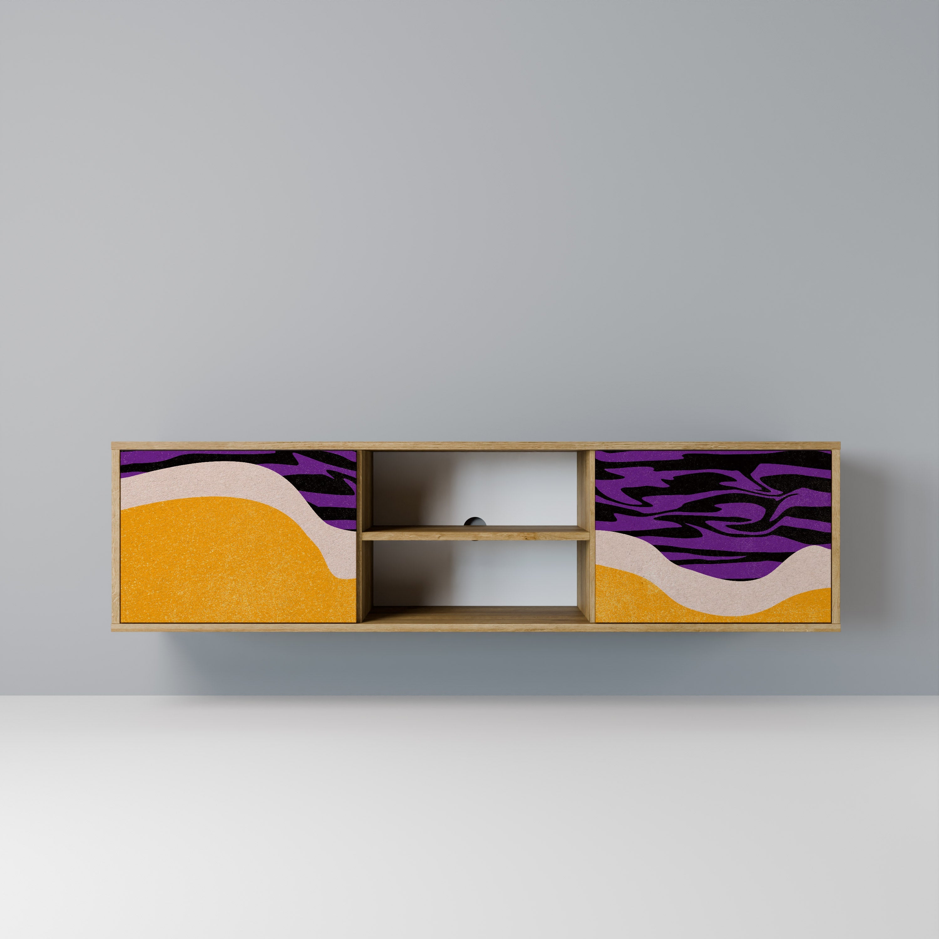 INDEPENDENT BORDER 2-Door TV Stand in Oak Effect