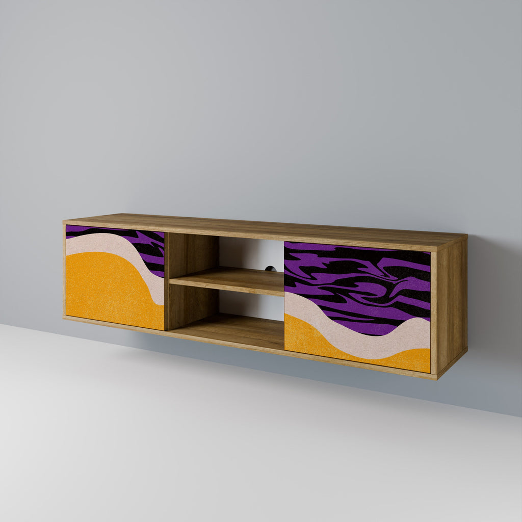 INDEPENDENT BORDER 2-Door TV Stand in Oak Effect