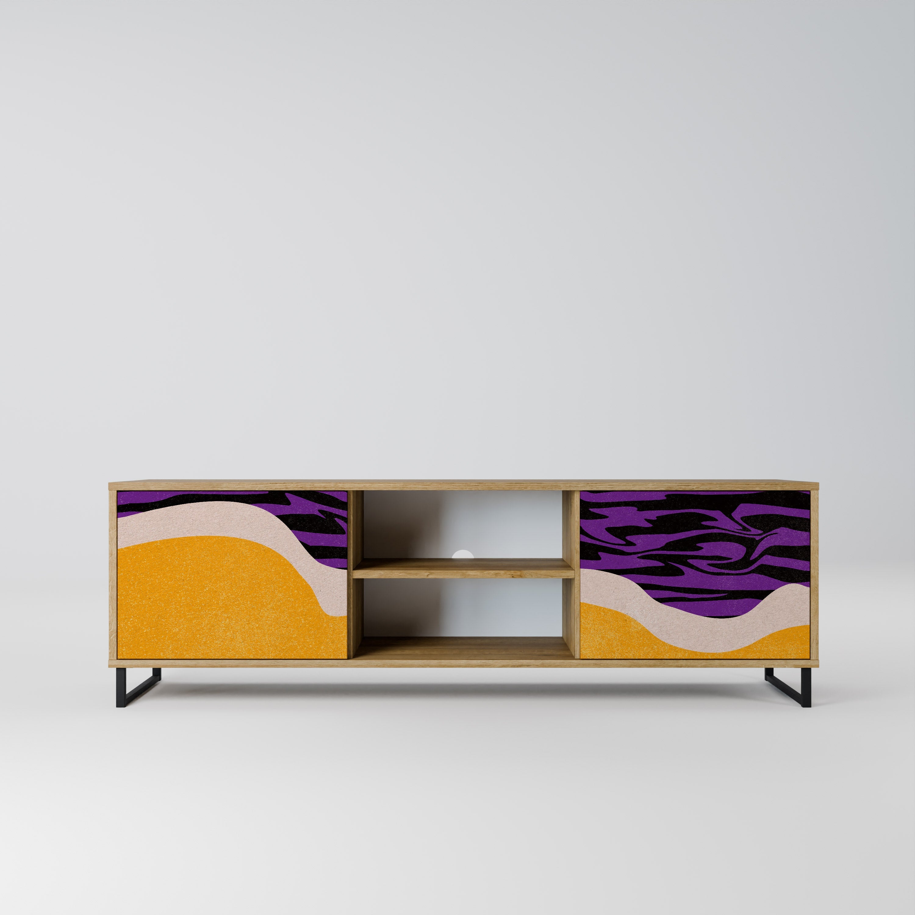 INDEPENDENT BORDER 2-Door TV Stand in Oak Effect