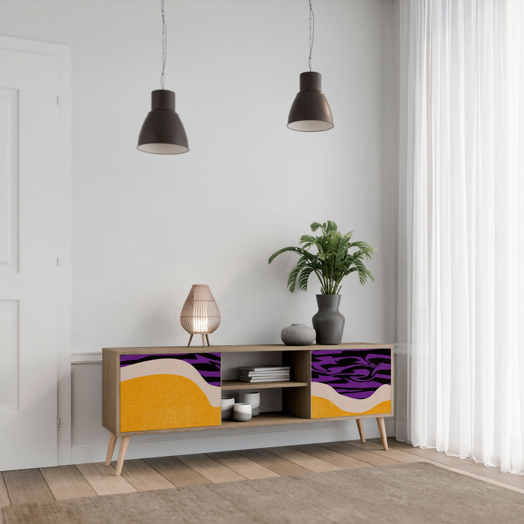 INDEPENDENT BORDER 2-Door TV Stand in Oak Effect