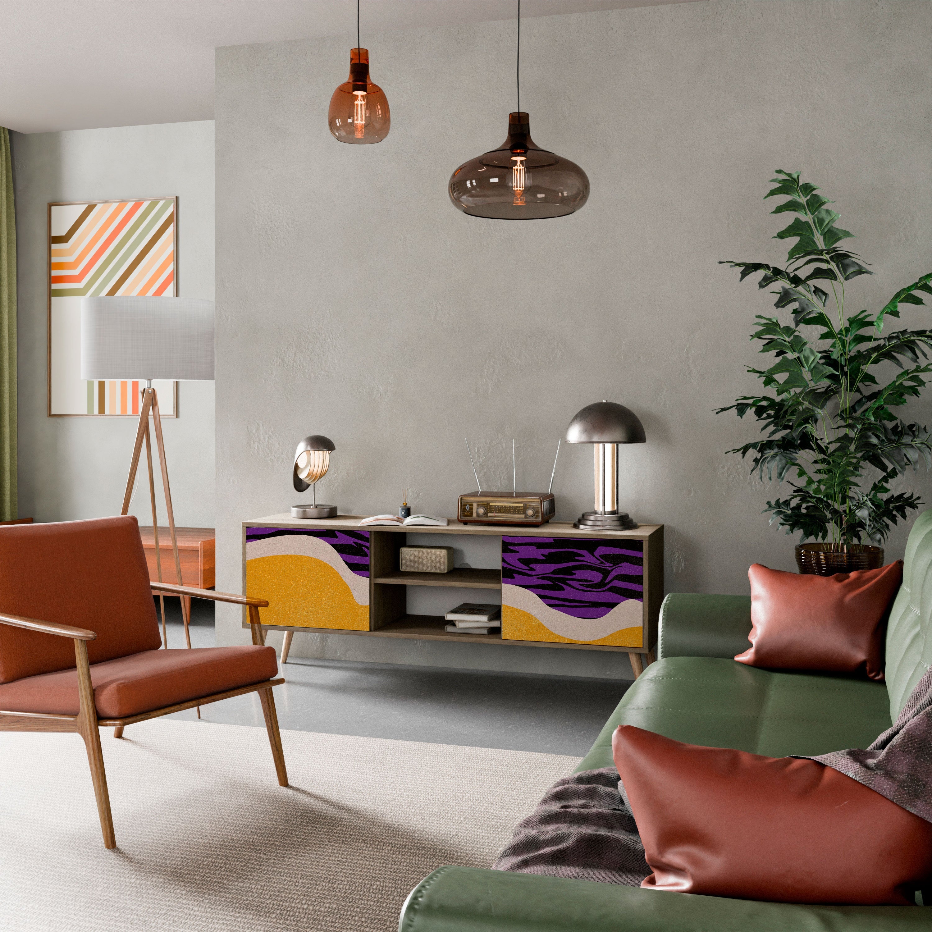 INDEPENDENT BORDER 2-Door TV Stand in Oak Effect