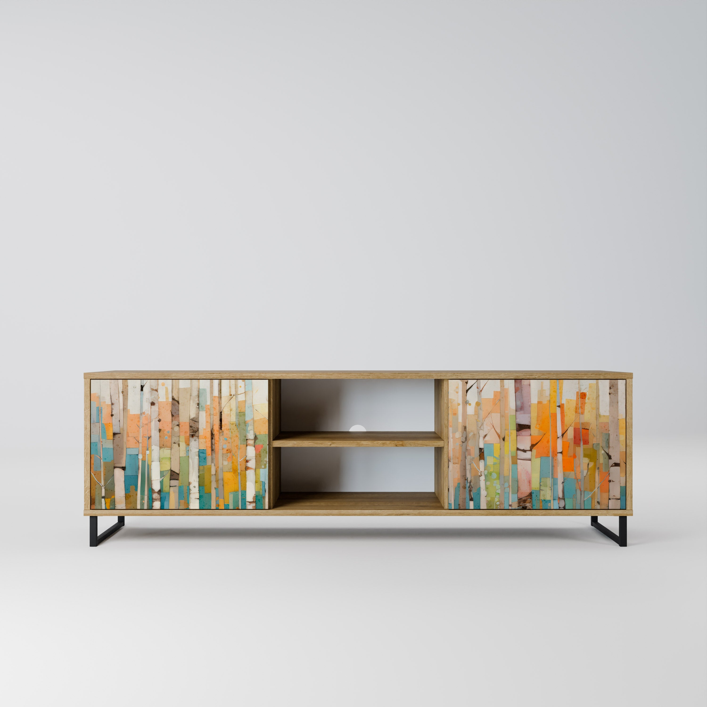 BIRCH KALEIDOSCOPE 2-Door TV Stand in Oak Effect