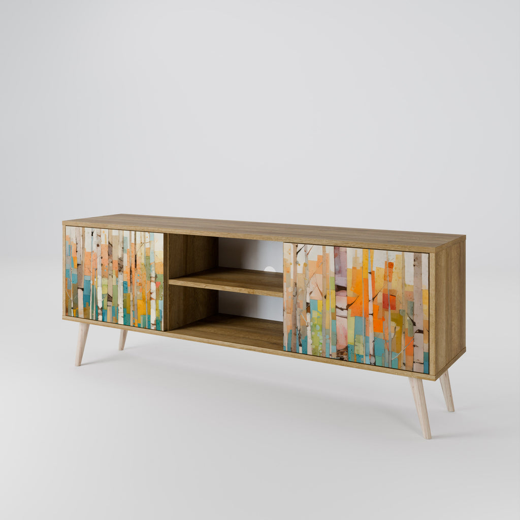 BIRCH KALEIDOSCOPE 2-Door TV Stand in Oak Effect