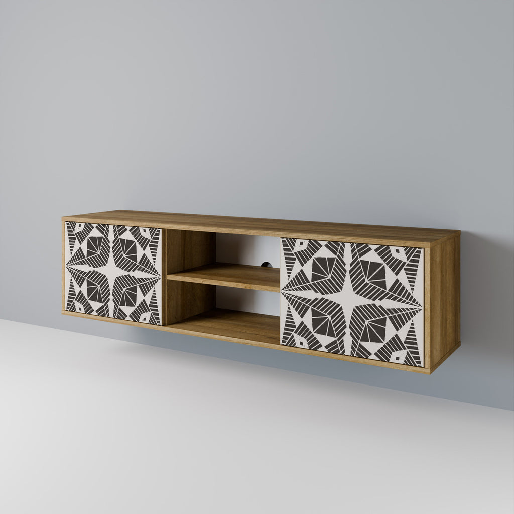 MONOCHROME NEXUS 2-Door TV Stand in Oak Effect