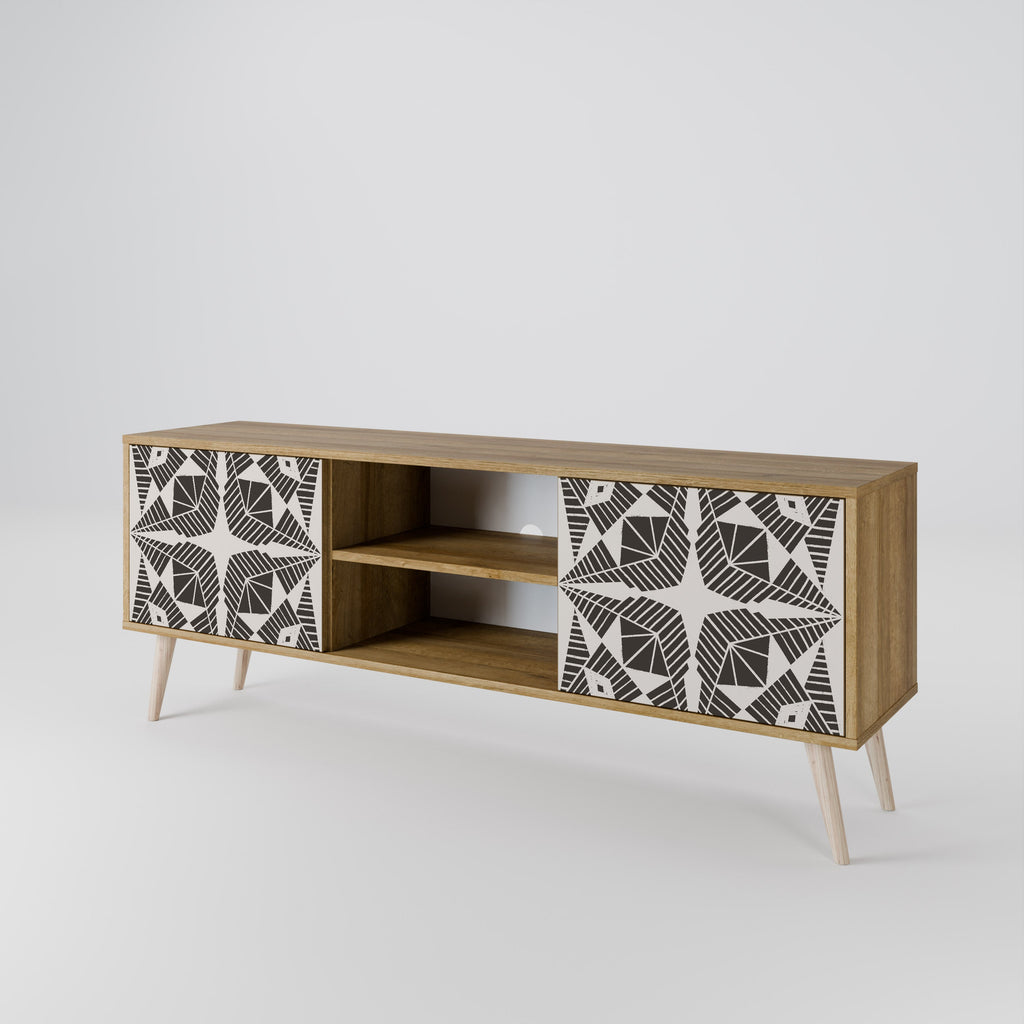 MONOCHROME NEXUS 2-Door TV Stand in Oak Effect
