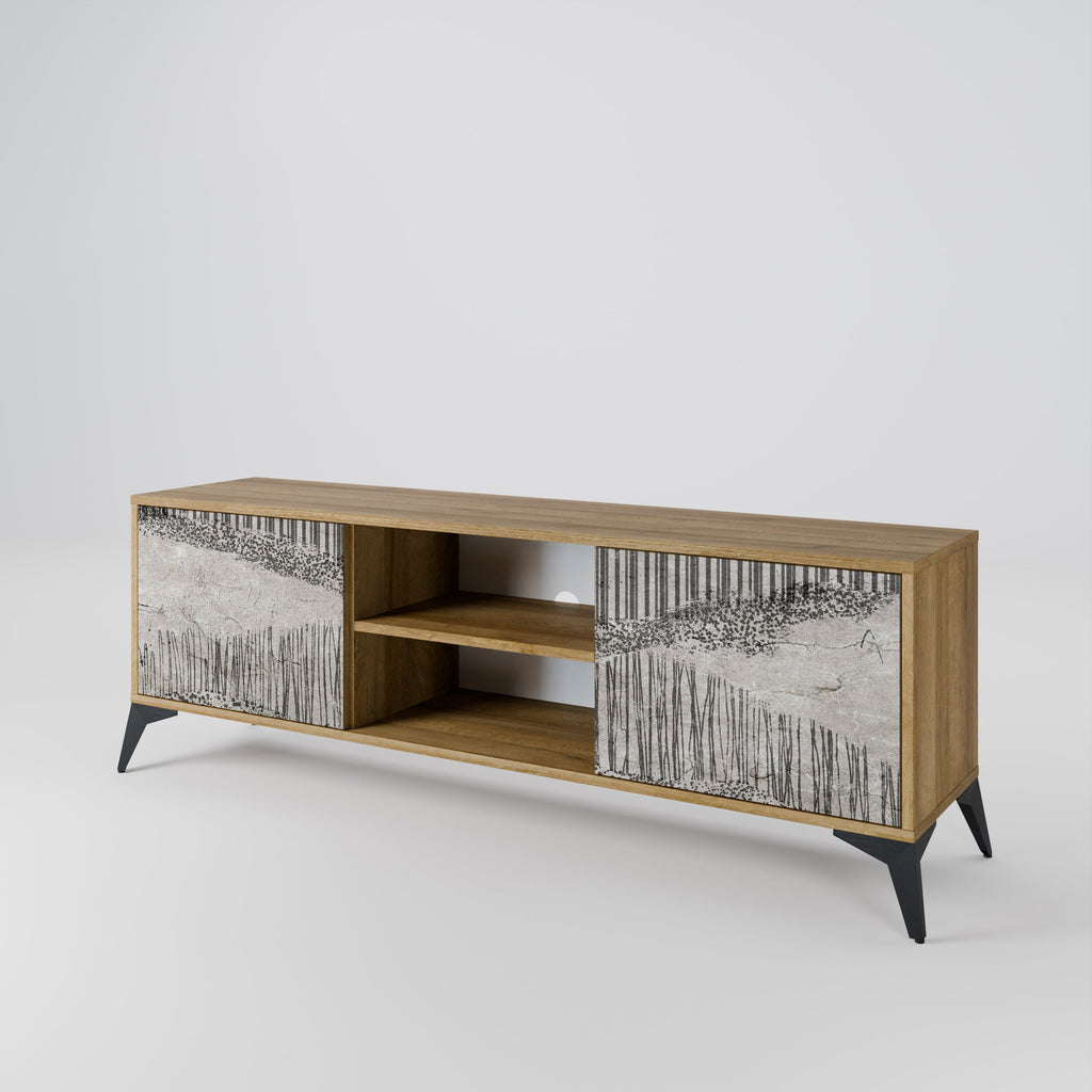 GRAIN LINES 2-Door TV Stand in Oak Effect