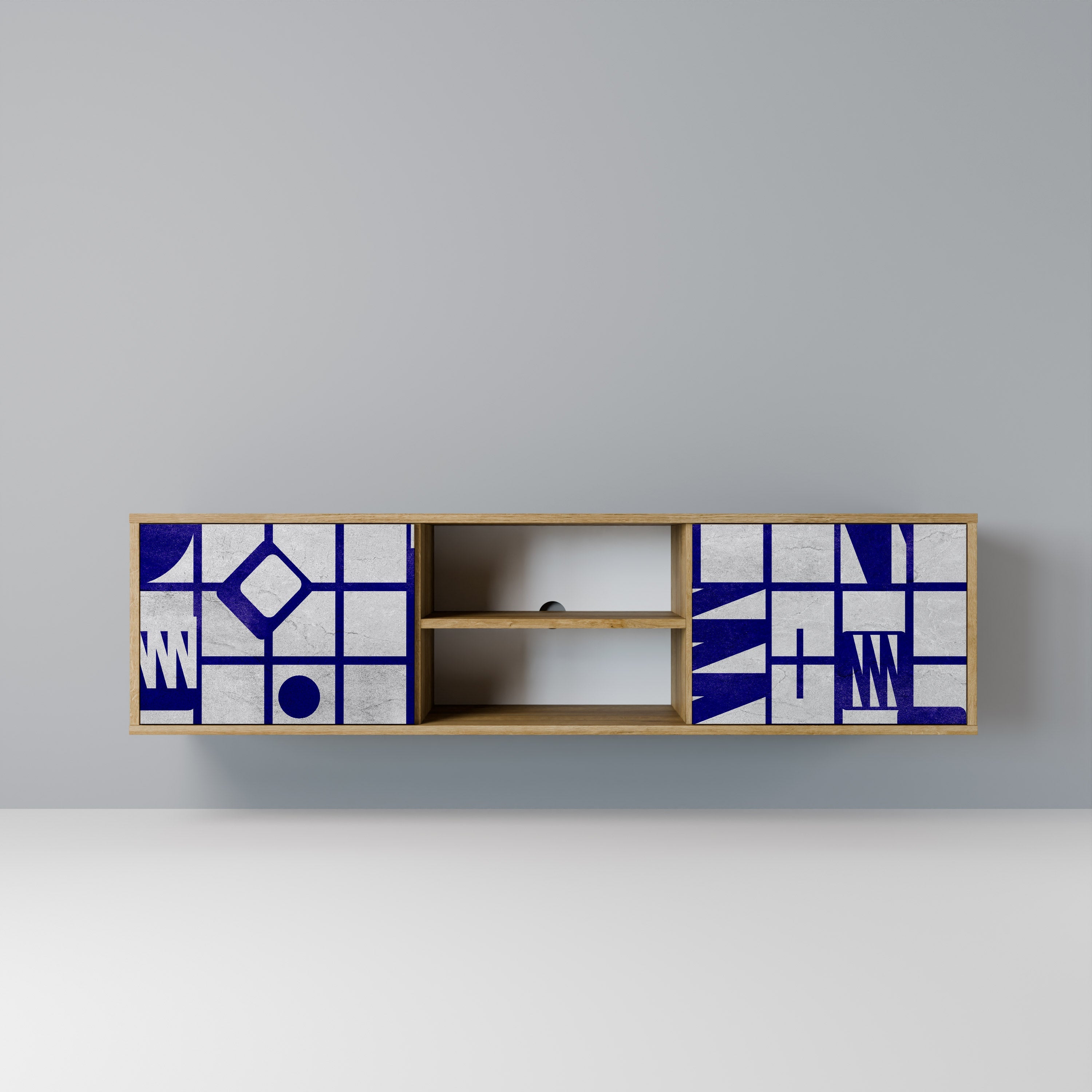 THE RIGHT PLACES 2-Door TV Stand in Oak Effect