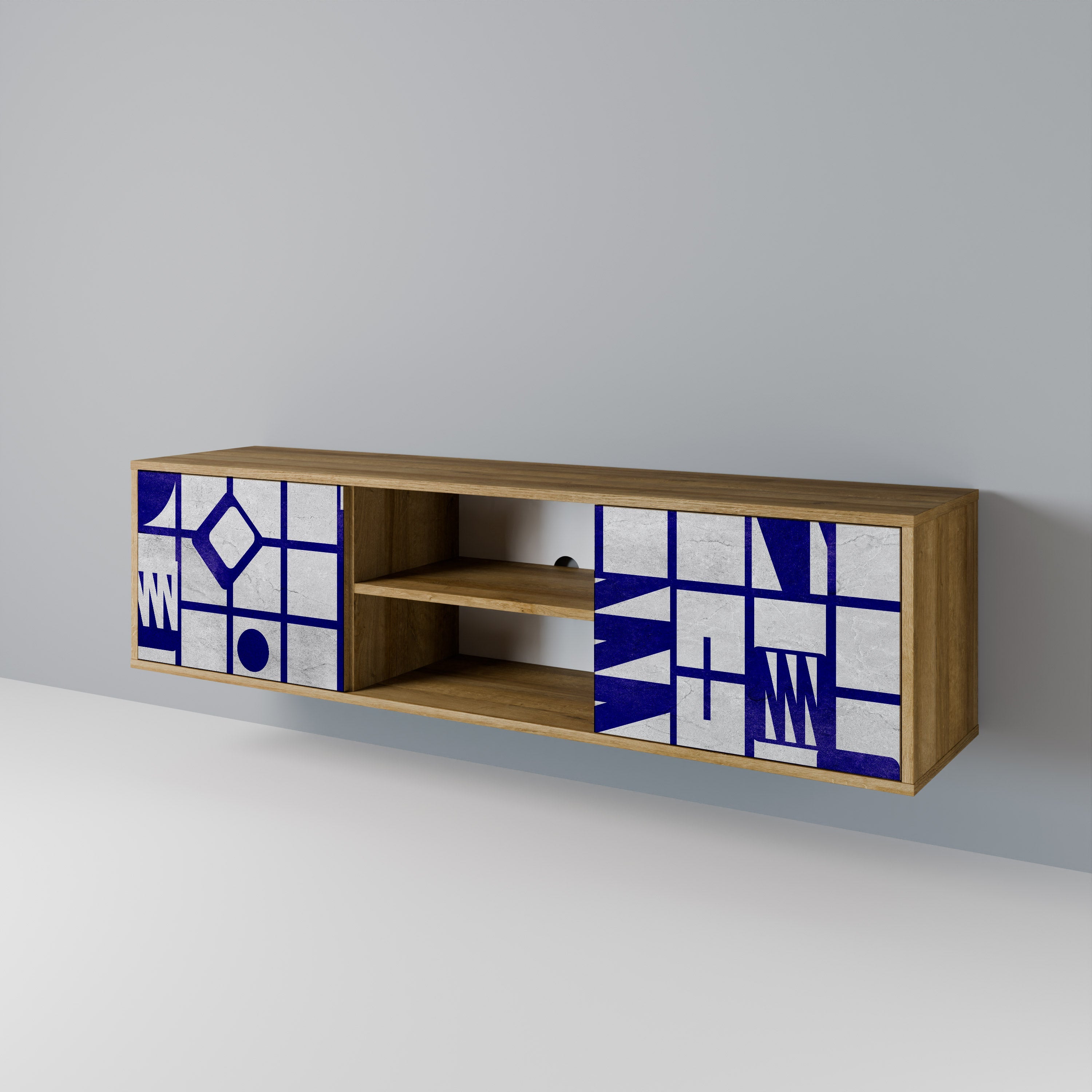 THE RIGHT PLACES 2-Door TV Stand in Oak Effect