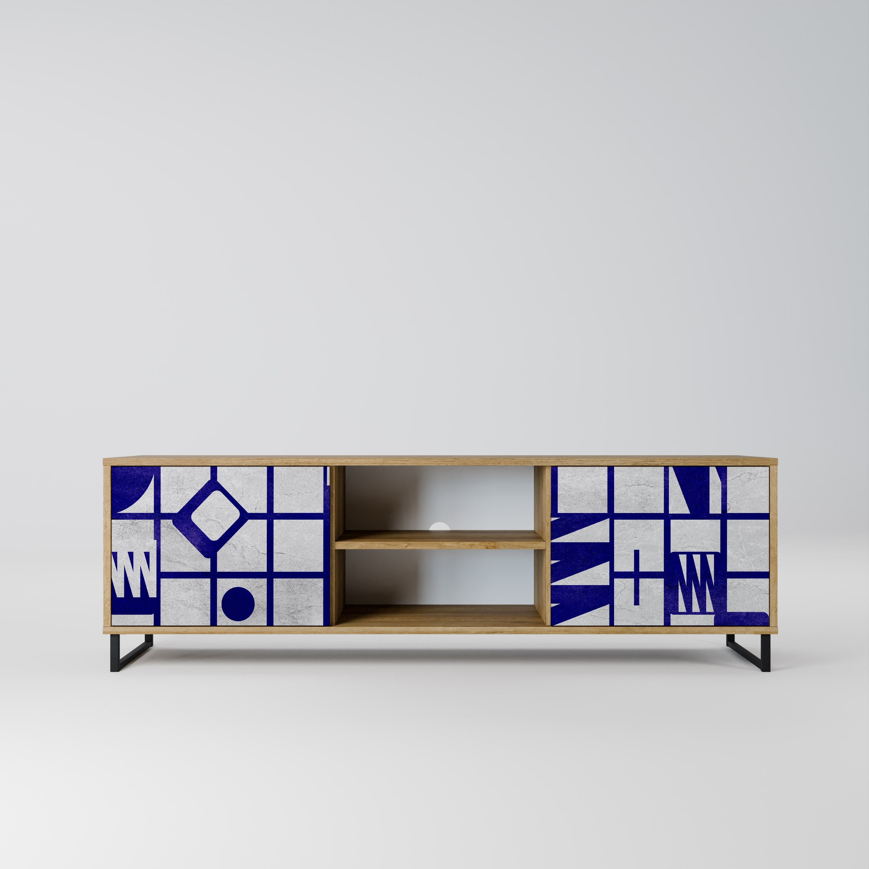 THE RIGHT PLACES 2-Door TV Stand in Oak Effect