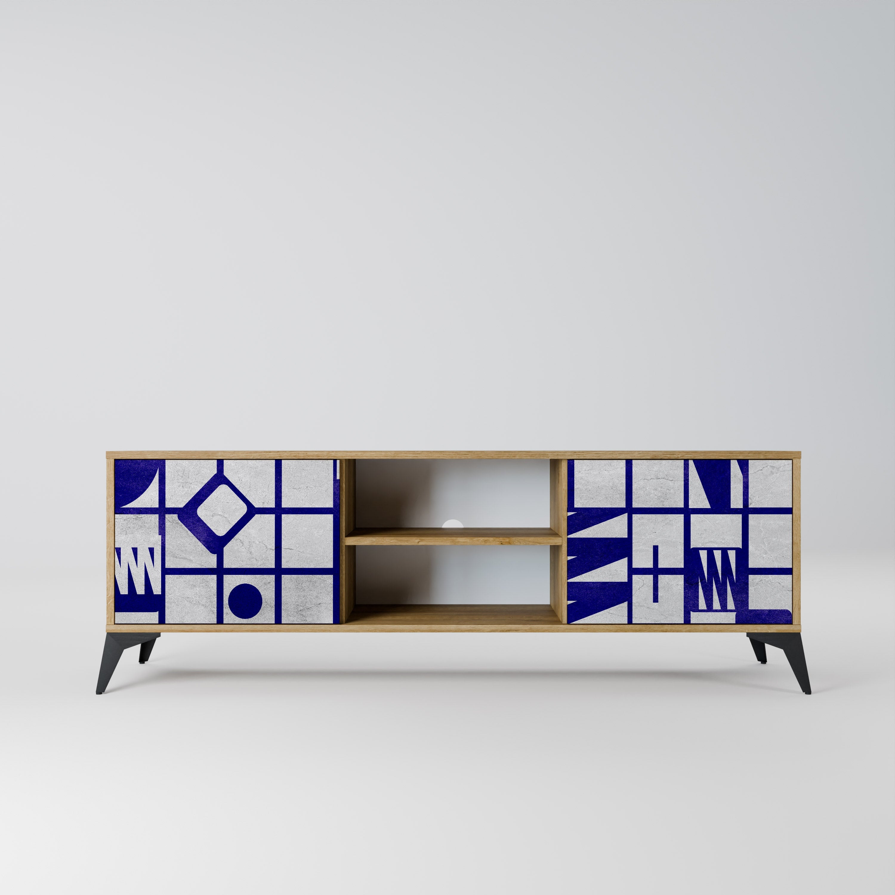 THE RIGHT PLACES 2-Door TV Stand in Oak Effect