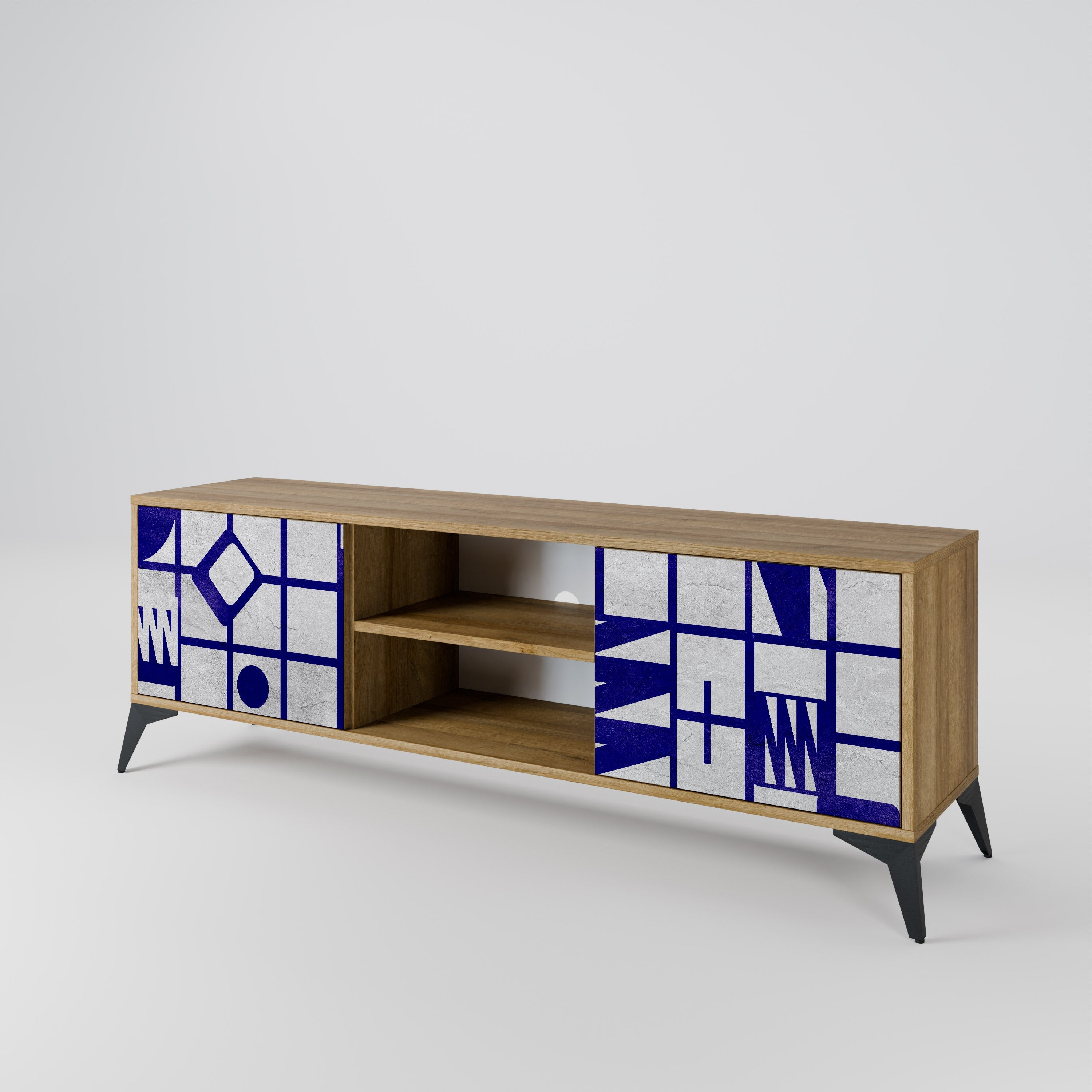 THE RIGHT PLACES 2-Door TV Stand in Oak Effect