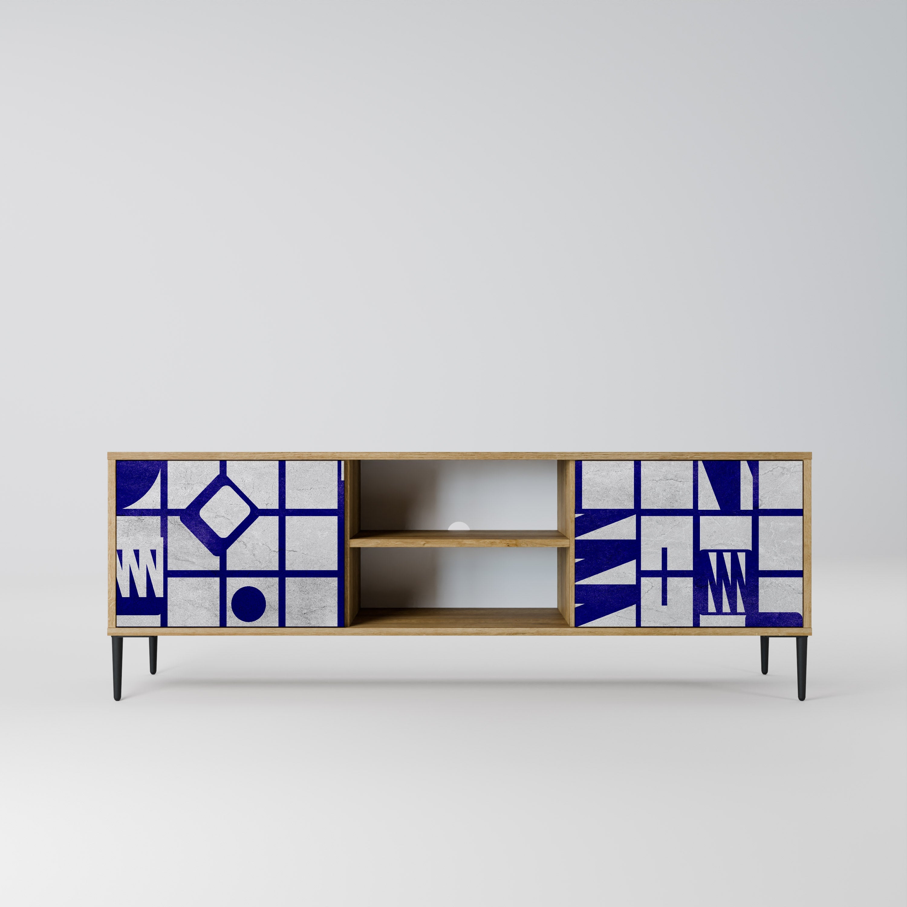 THE RIGHT PLACES 2-Door TV Stand in Oak Effect