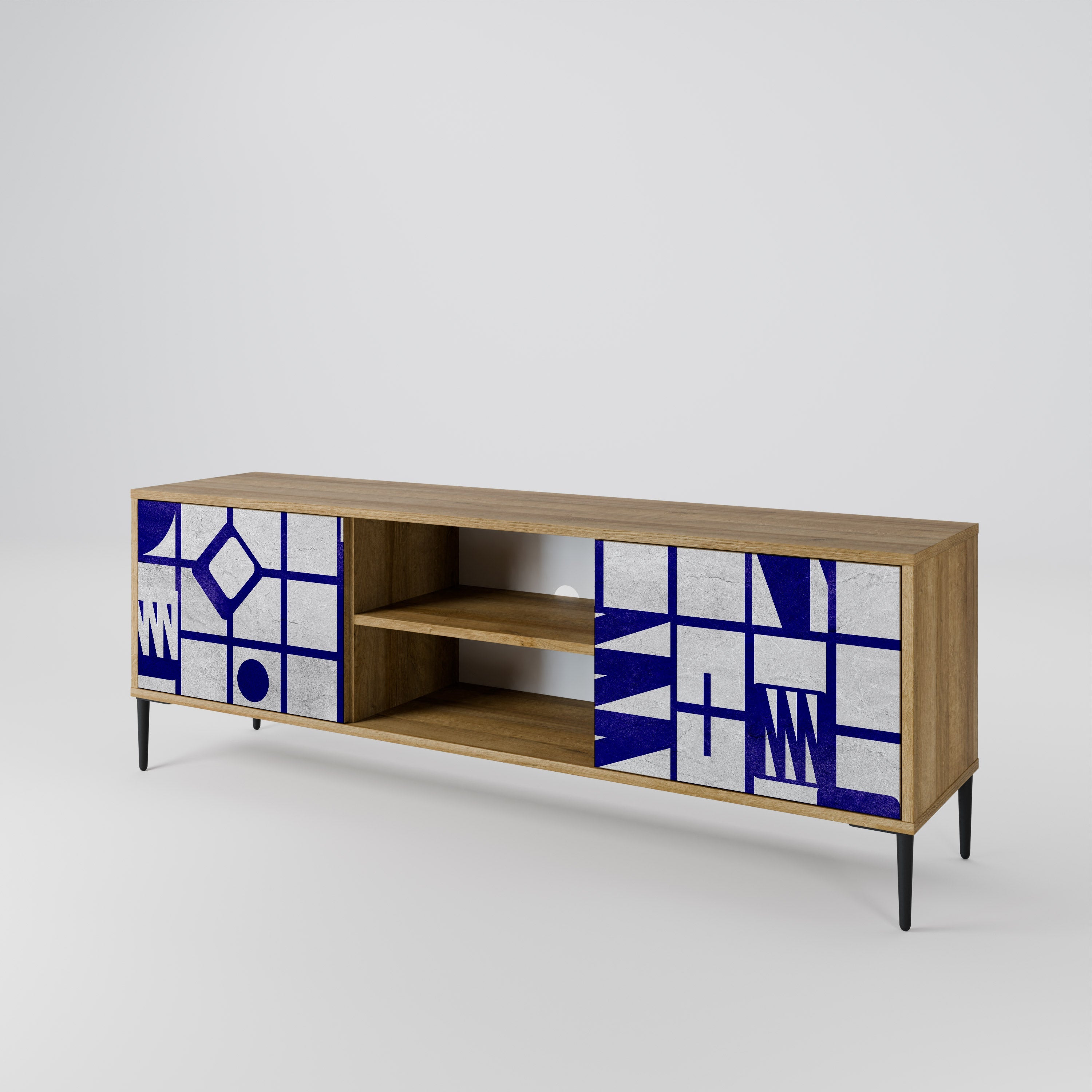 THE RIGHT PLACES 2-Door TV Stand in Oak Effect