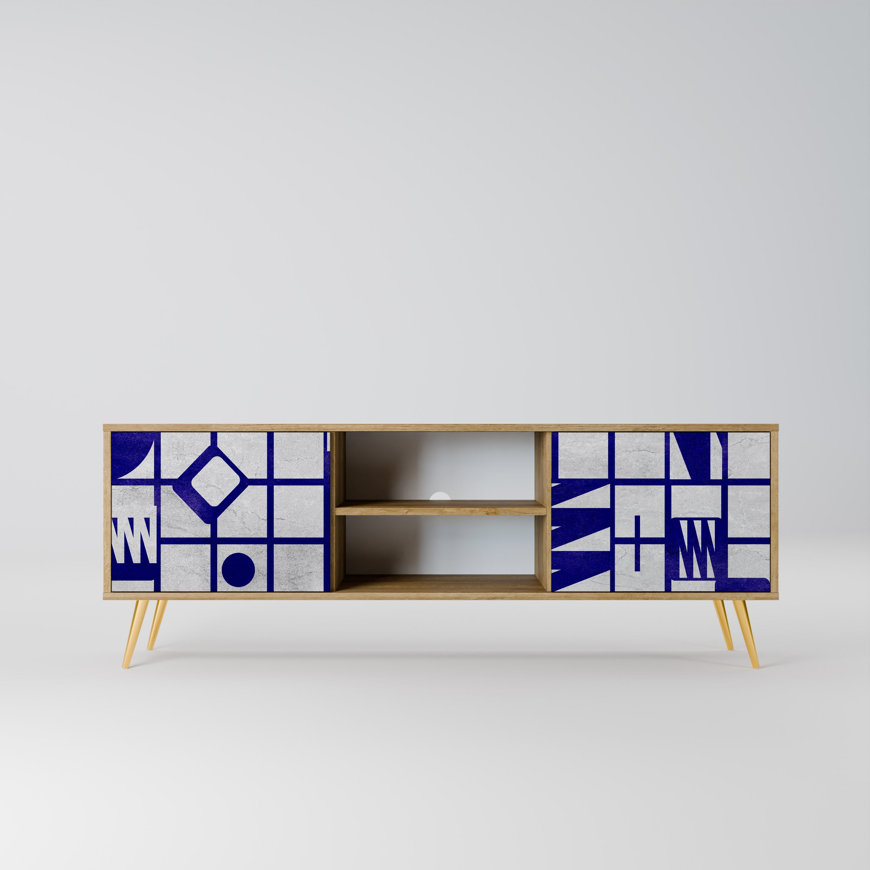 THE RIGHT PLACES 2-Door TV Stand in Oak Effect