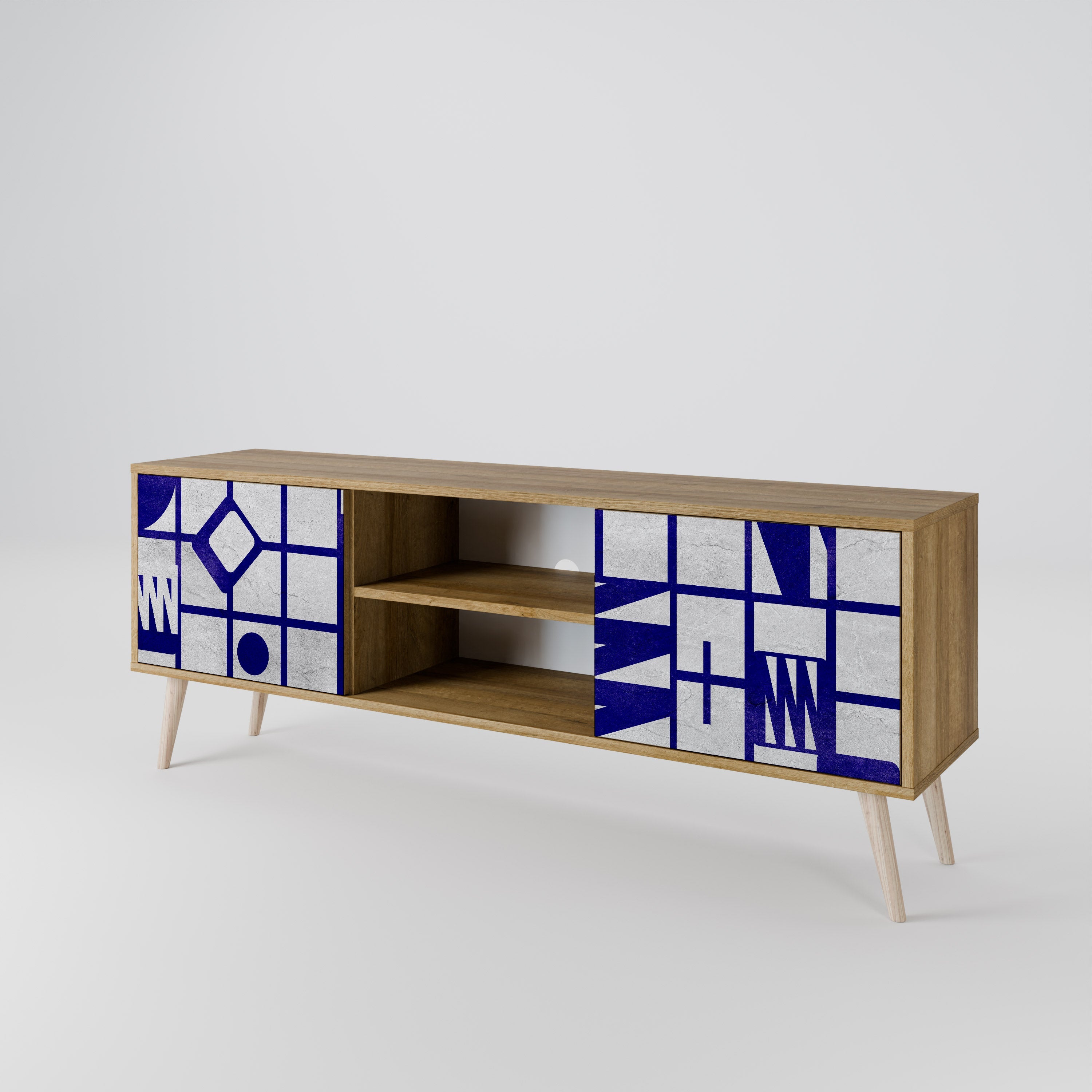 THE RIGHT PLACES 2-Door TV Stand in Oak Effect