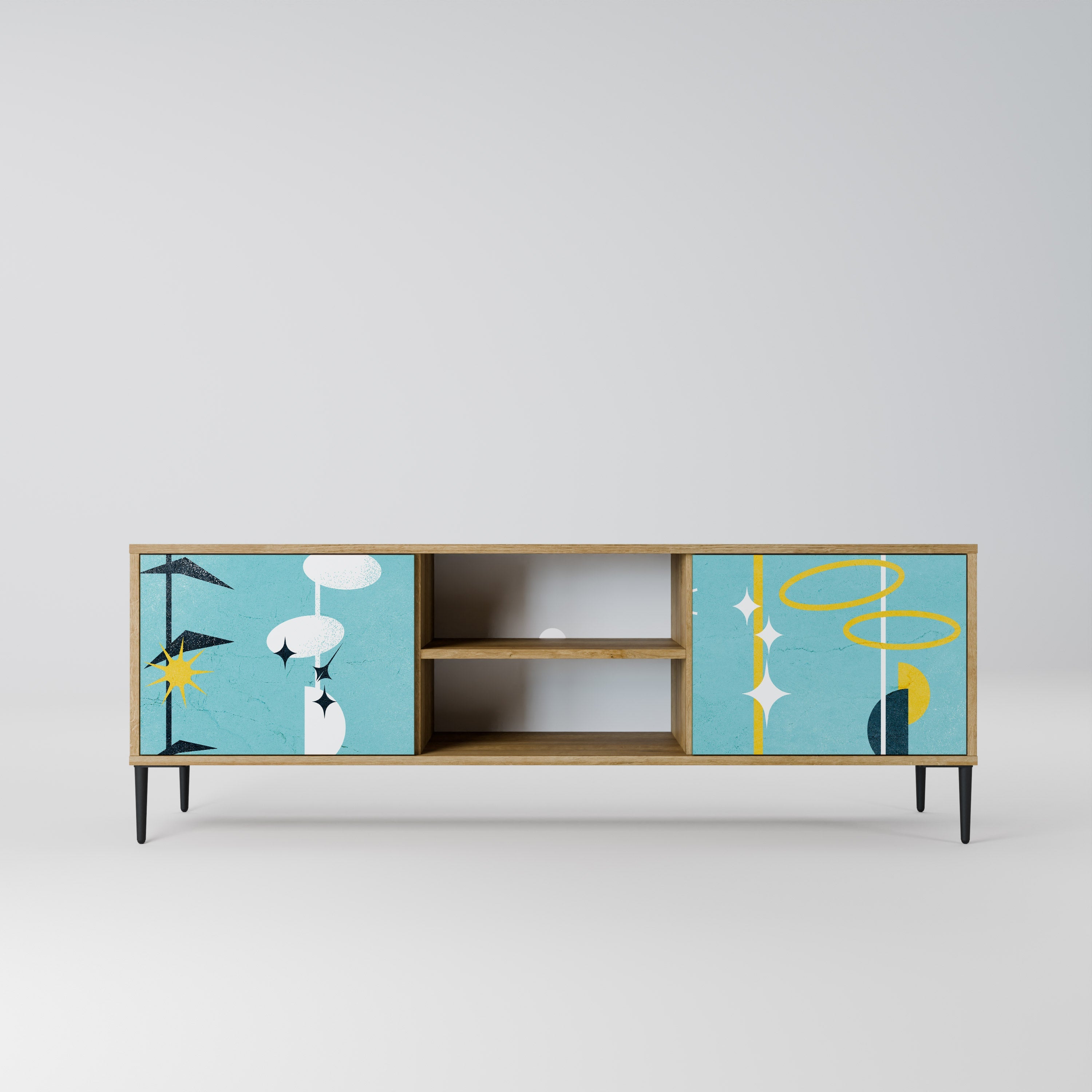 PATHS TO HAPPINESS 2-Door TV Stand in Oak Effect