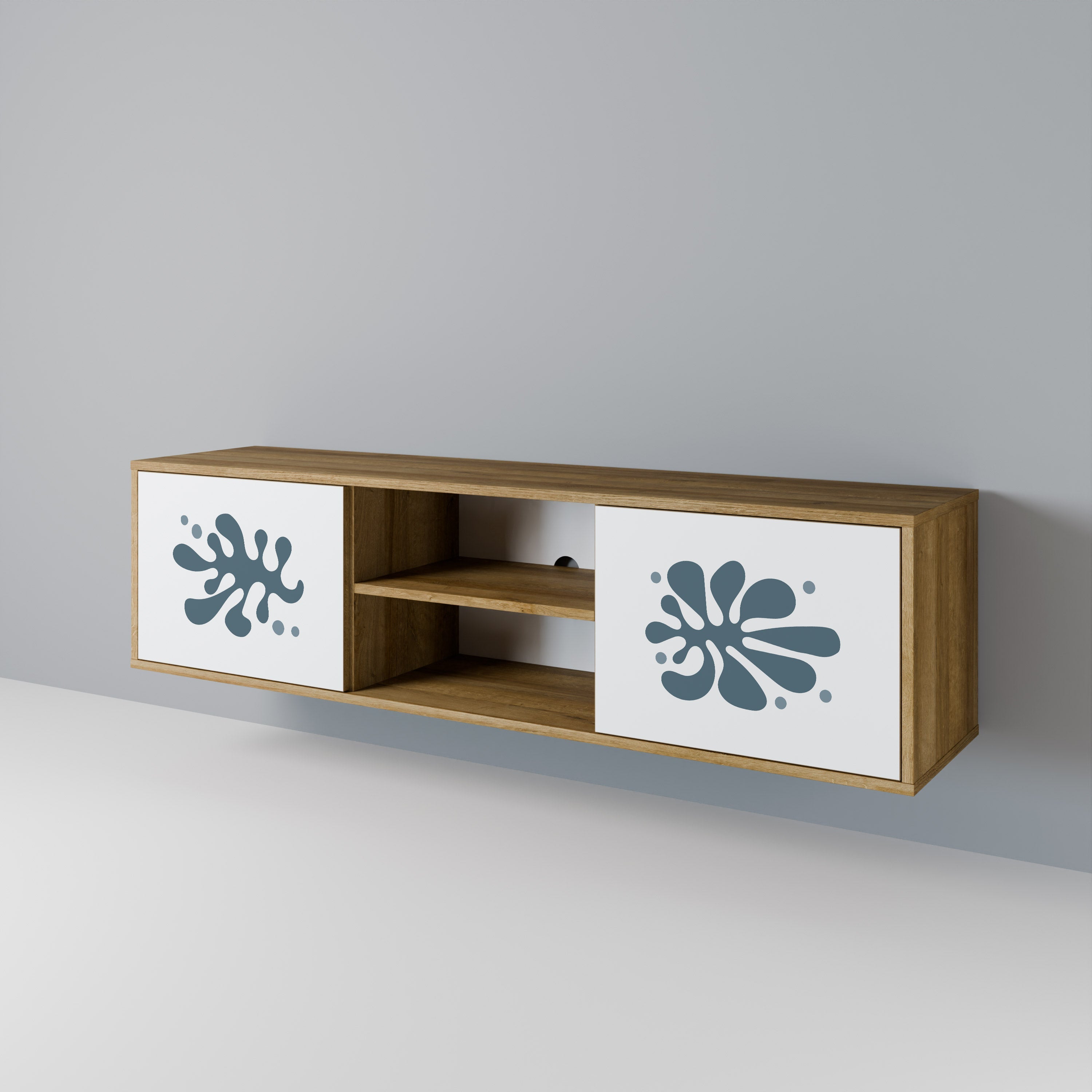 WONDERLAND VEGETATION 2-Door TV Stand in Oak Effect