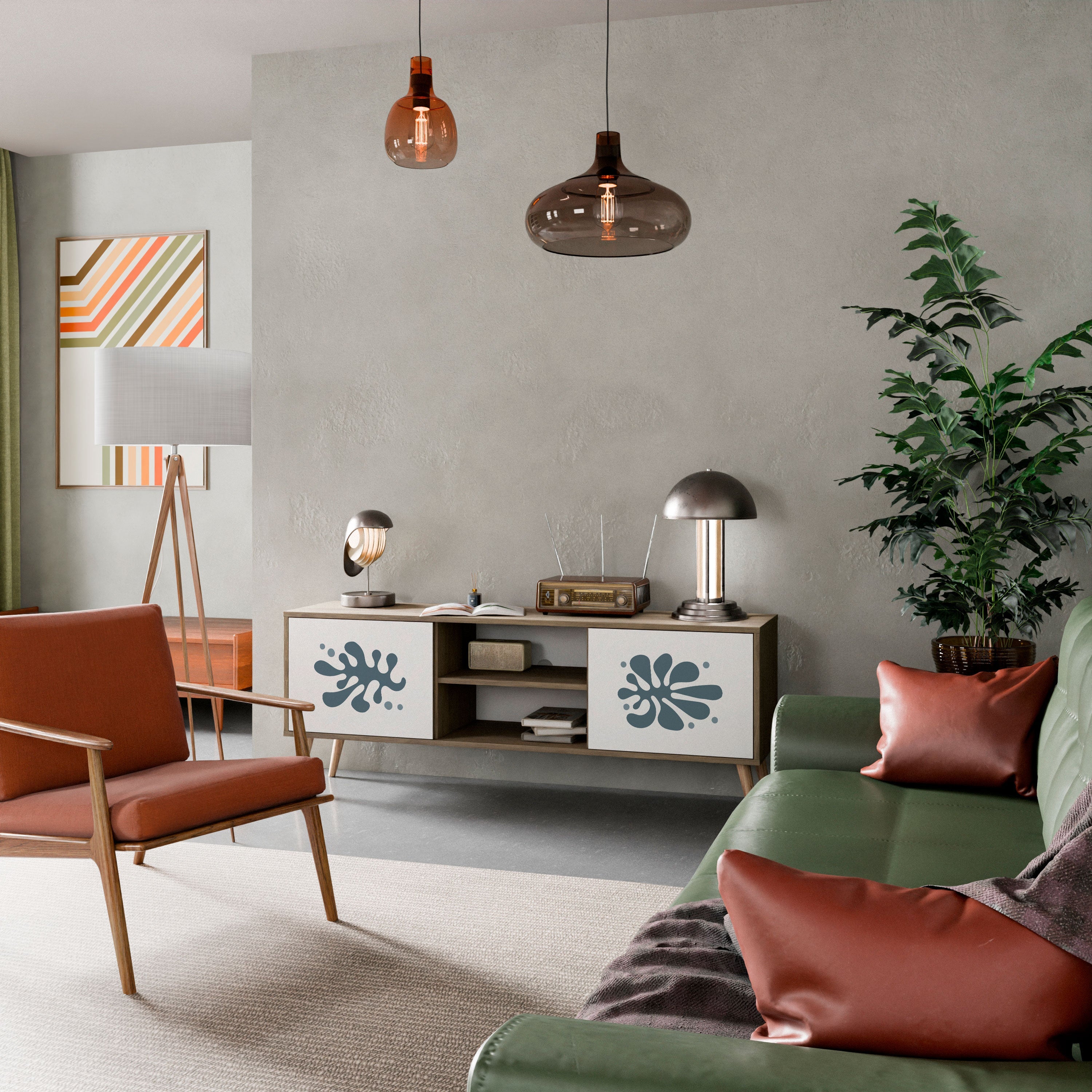 WONDERLAND VEGETATION 2-Door TV Stand in Oak Effect