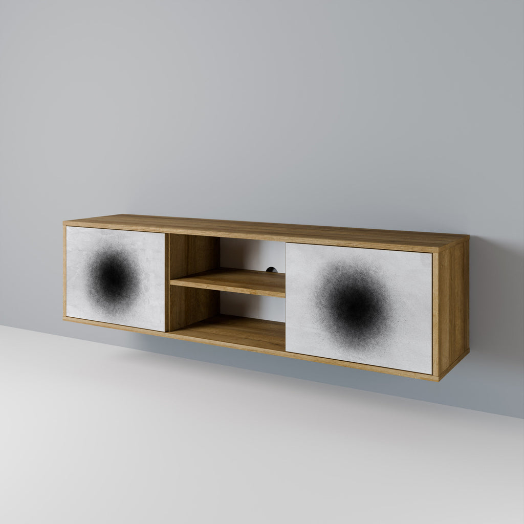 BLACK HOLE 2-Door TV Stand in Oak Effect
