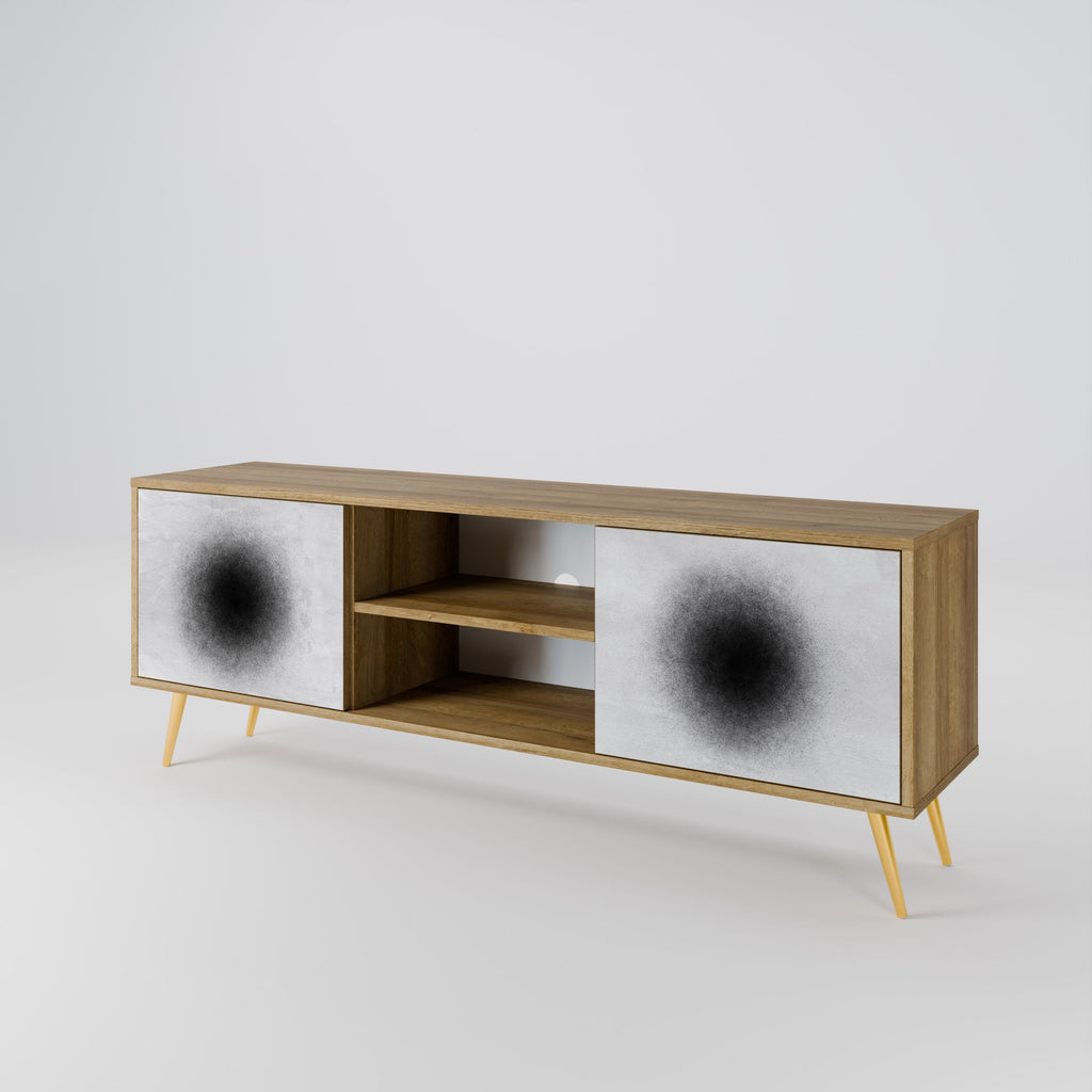 BLACK HOLE 2-Door TV Stand in Oak Effect