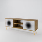 BLACK HOLE 2-Door TV Stand in Oak Effect