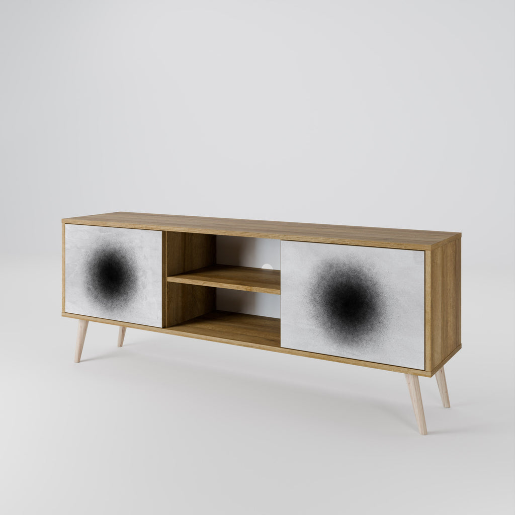 BLACK HOLE 2-Door TV Stand in Oak Effect