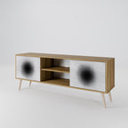 BLACK HOLE 2-Door TV Stand in Oak Effect