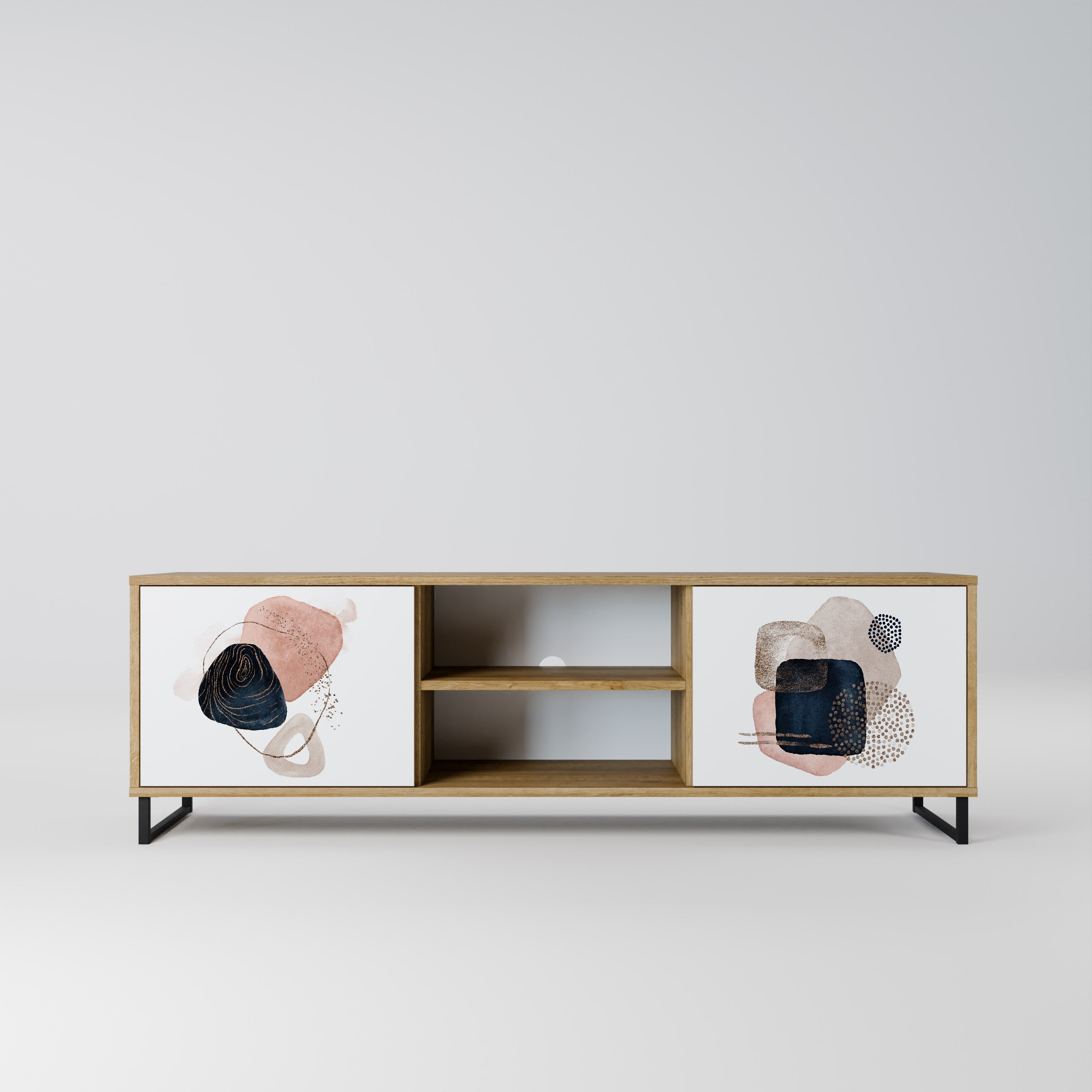 COLORFUL SHAPES 2-Door TV Stand in Oak Effect