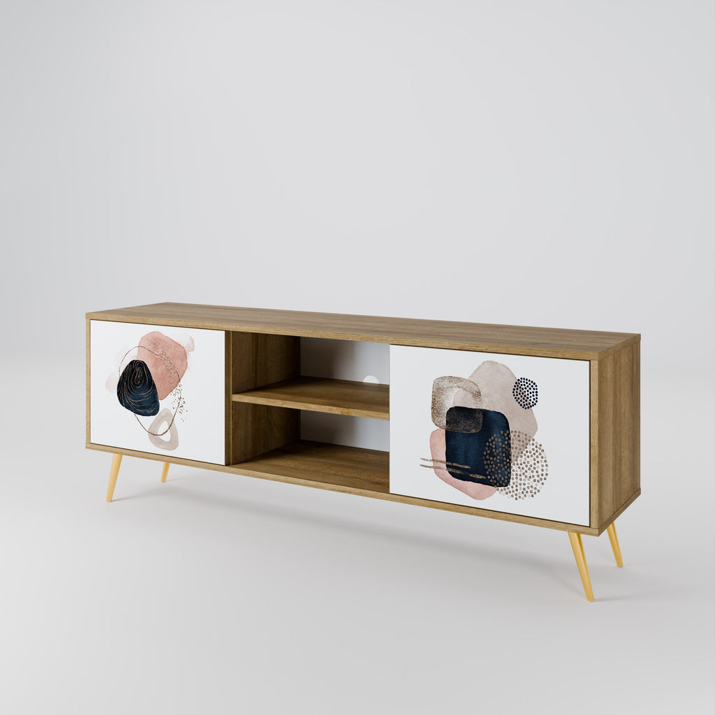 COLORFUL SHAPES Móvel de TV com 2 Portas em Efeito Carvalho