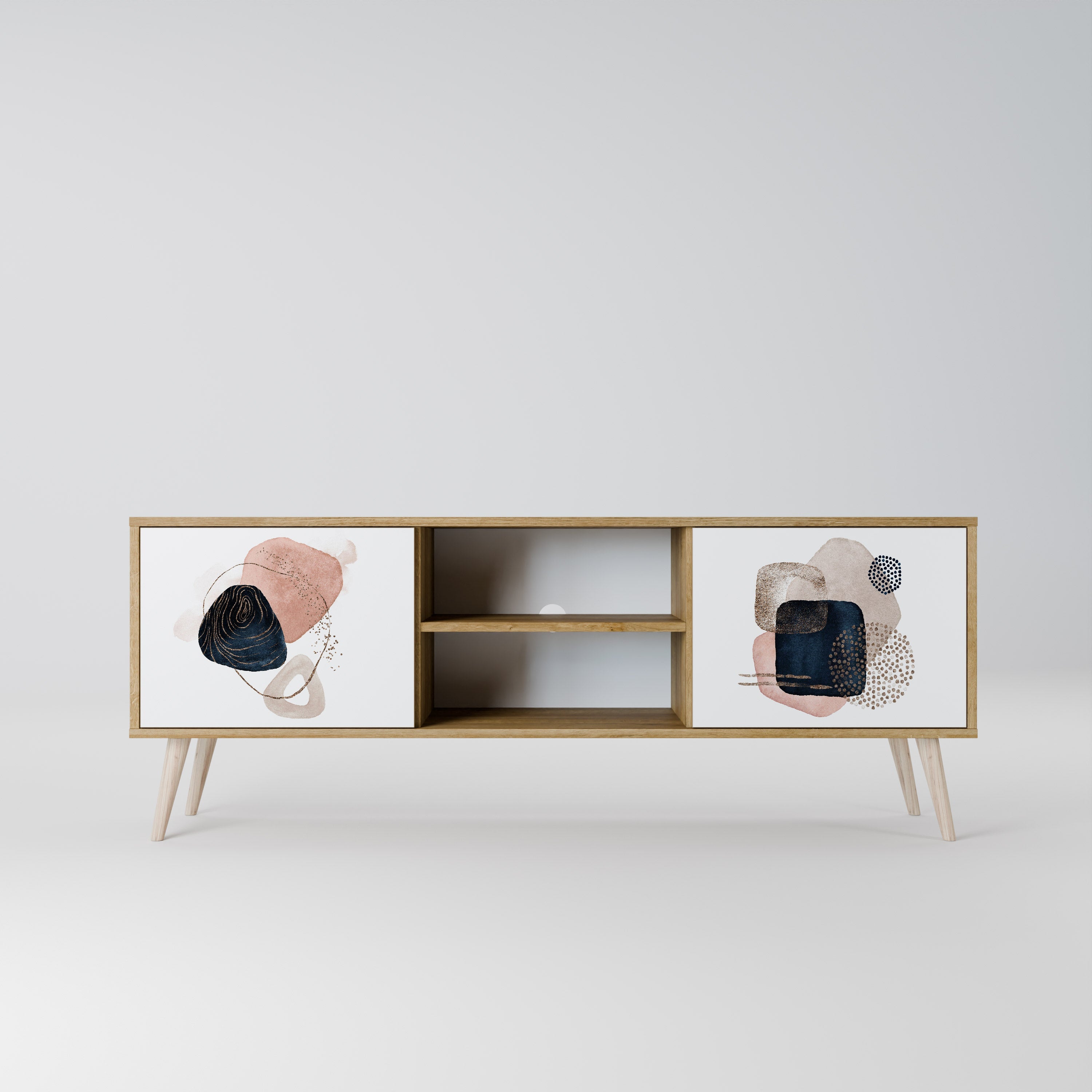 COLORFUL SHAPES 2-Door TV Stand in Oak Effect