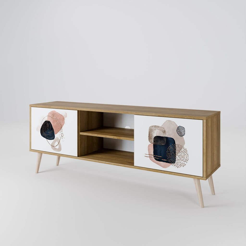 COLORFUL SHAPES Móvel de TV com 2 Portas em Efeito Carvalho