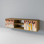 COLORFUL STRINGS Móvel de TV com 2 Portas em Efeito Carvalho