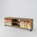 COLORFUL STRINGS Móvel de TV com 2 Portas em Efeito Carvalho