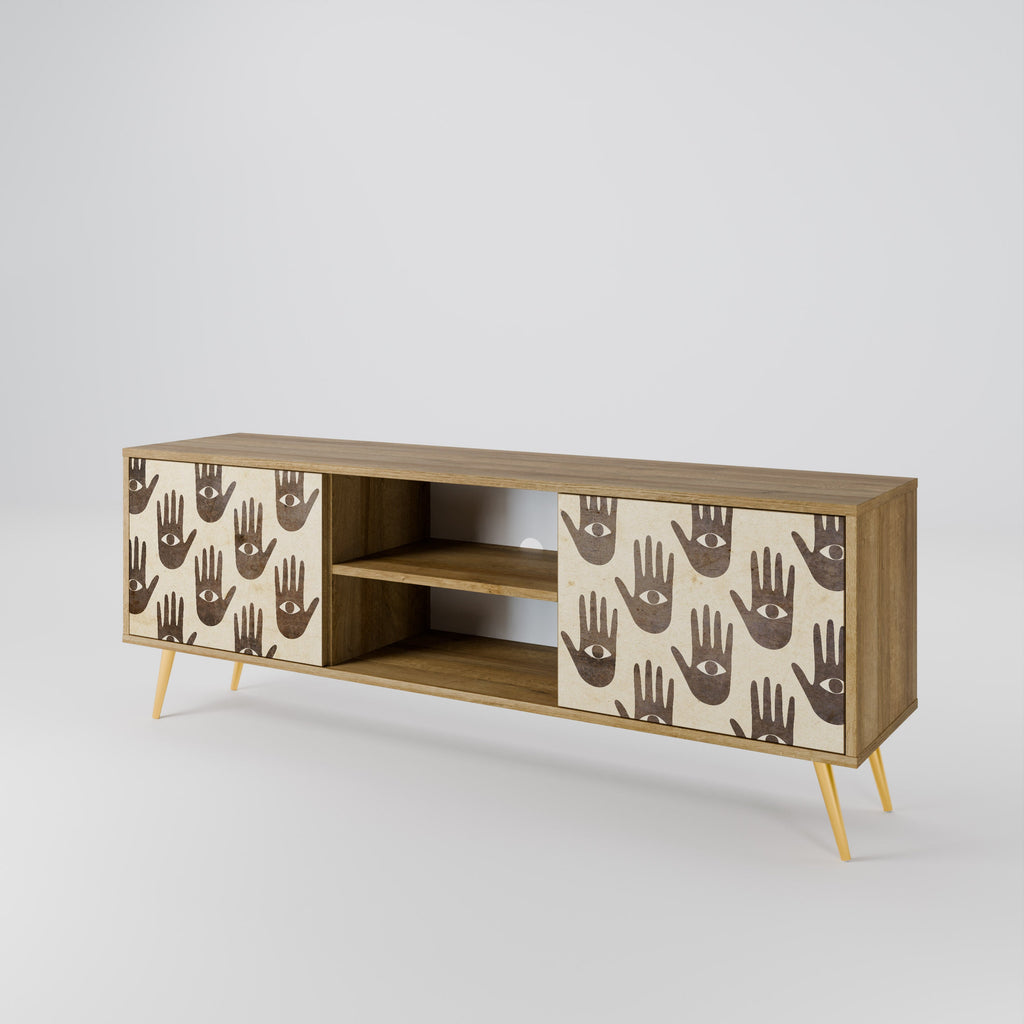 SEE MORE 2-Door TV Stand in Oak Effect