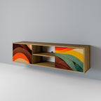 COLORFUL STRANDS Móvel de TV com 2 Portas em Efeito Carvalho