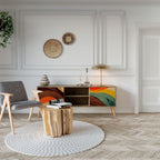 COLORFUL STRANDS Móvel de TV com 2 Portas em Efeito Carvalho