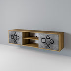 GAMER CHOICE 2-Door TV Stand in Oak Effect