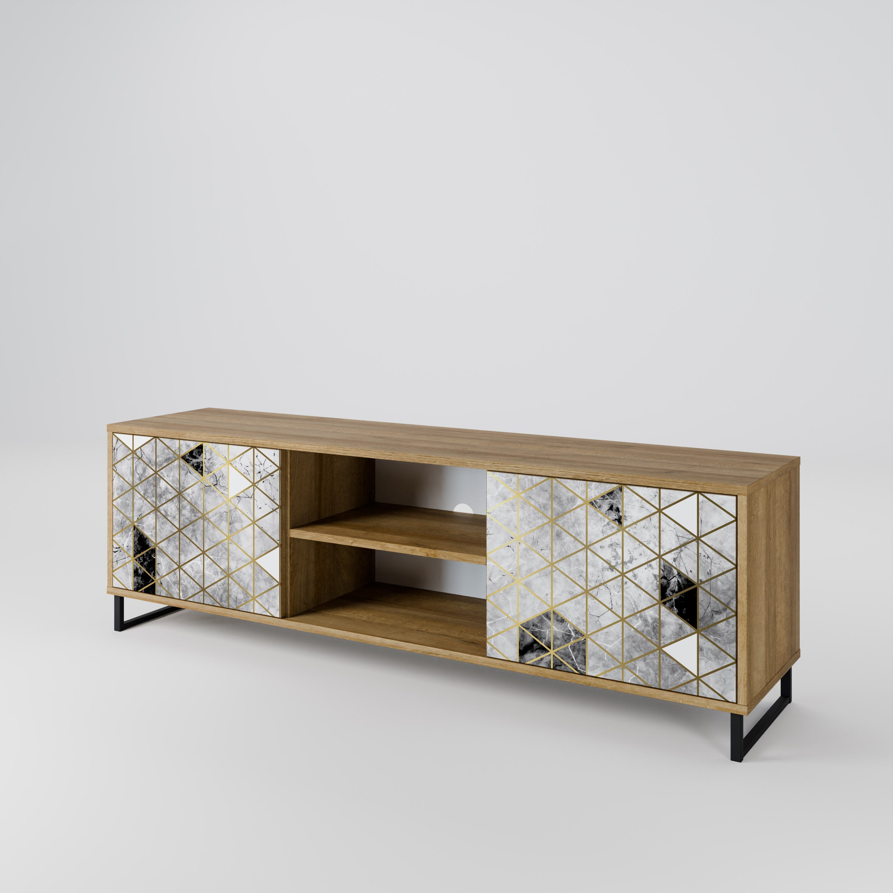 ASHEN ARIA 2-Door TV Stand in Oak Effect