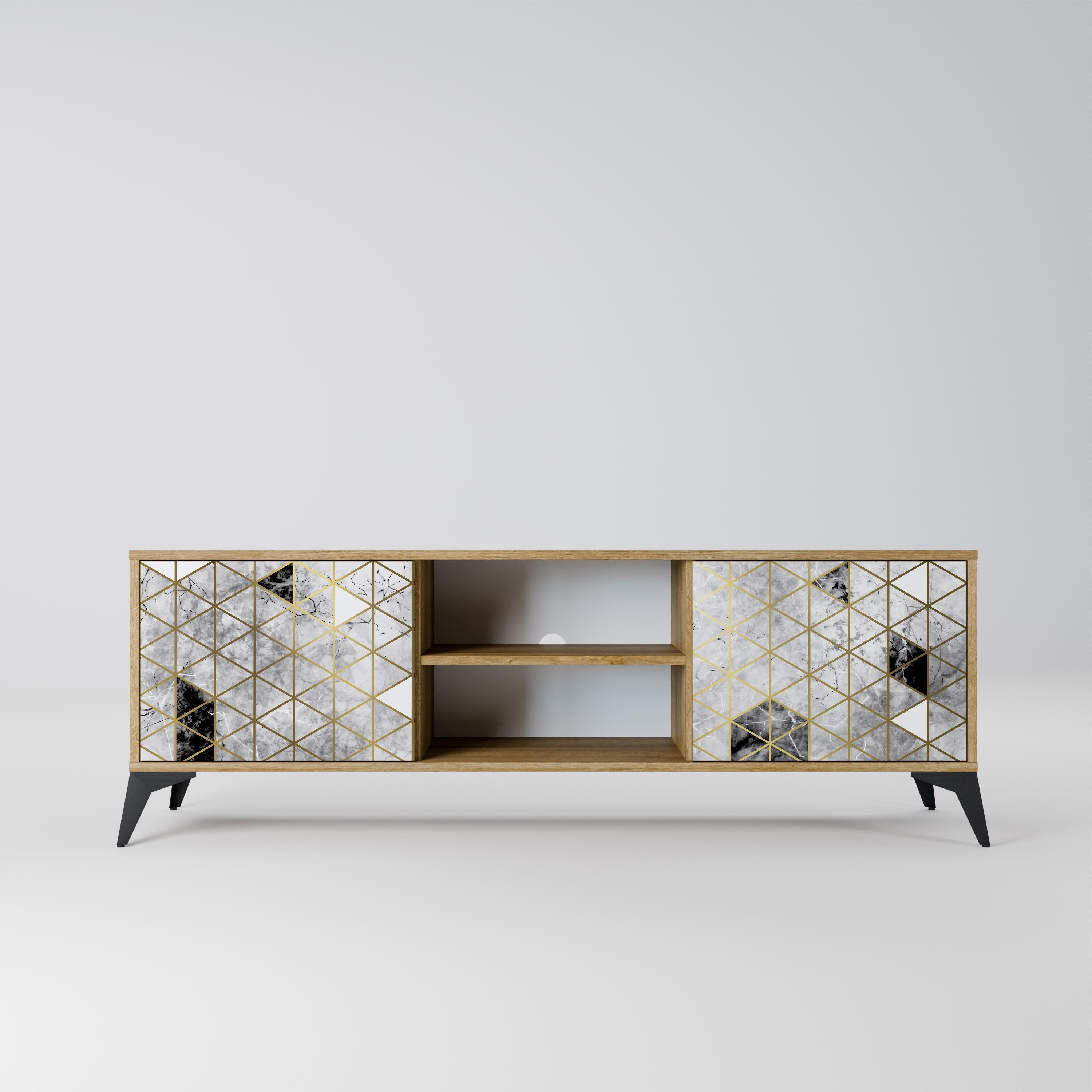 ASHEN ARIA 2-Door TV Stand in Oak Effect