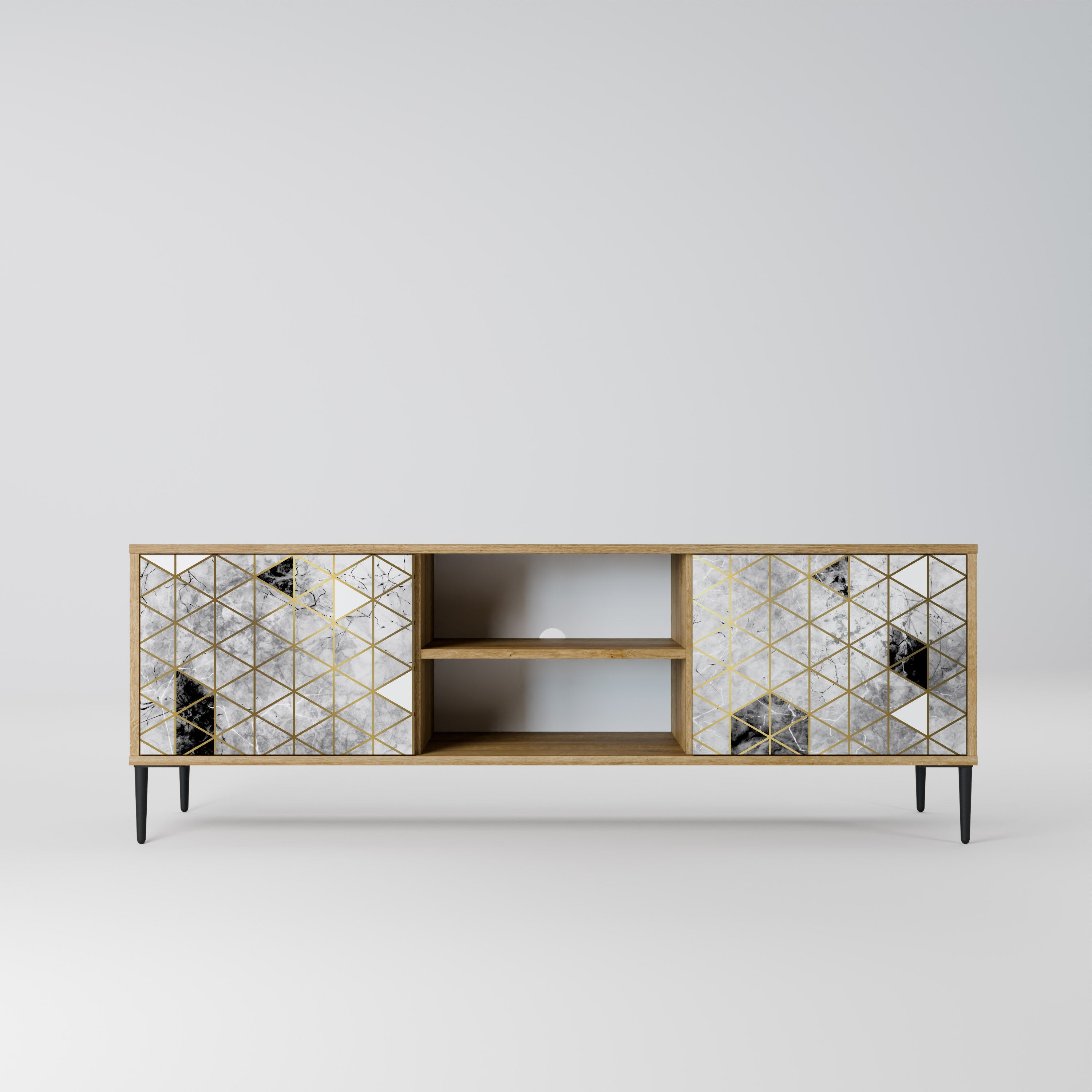 ASHEN ARIA 2-Door TV Stand in Oak Effect