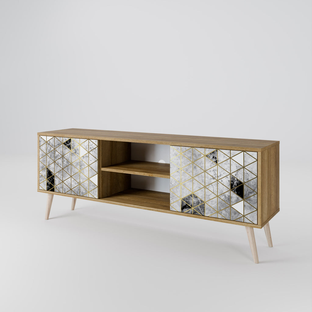 ASHEN ARIA 2-Door TV Stand in Oak Effect