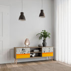 DYED BY ORANGE Móvel de TV com 2 Portas em Efeito Carvalho