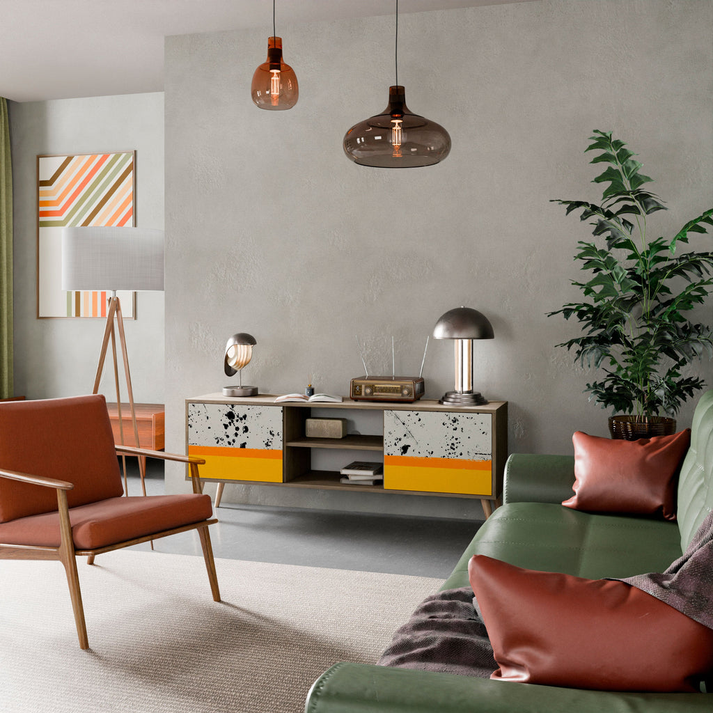 DYED BY ORANGE Móvel de TV com 2 Portas em Efeito Carvalho