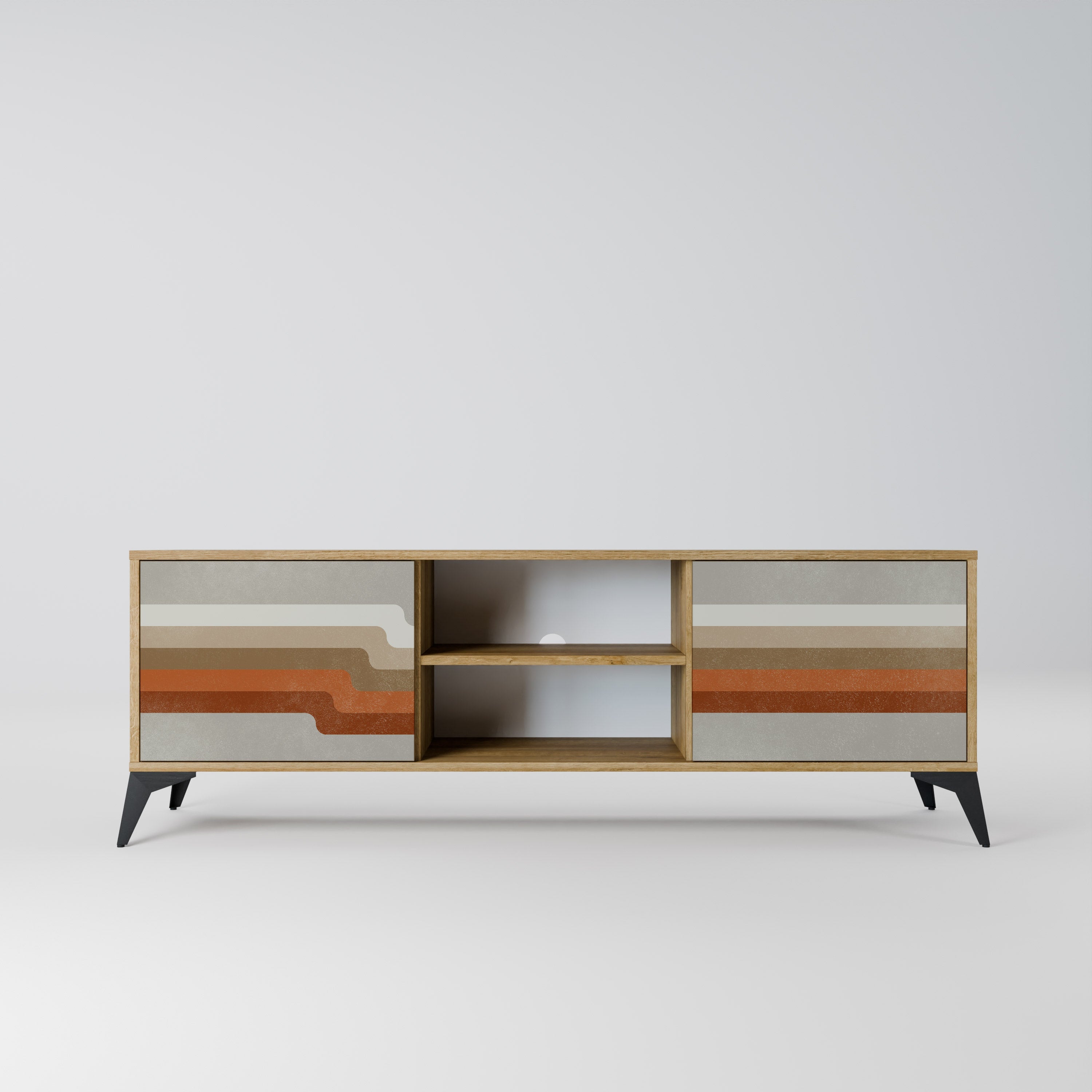 PECULIAR TRAIL 2-Door TV Stand in Oak Effect