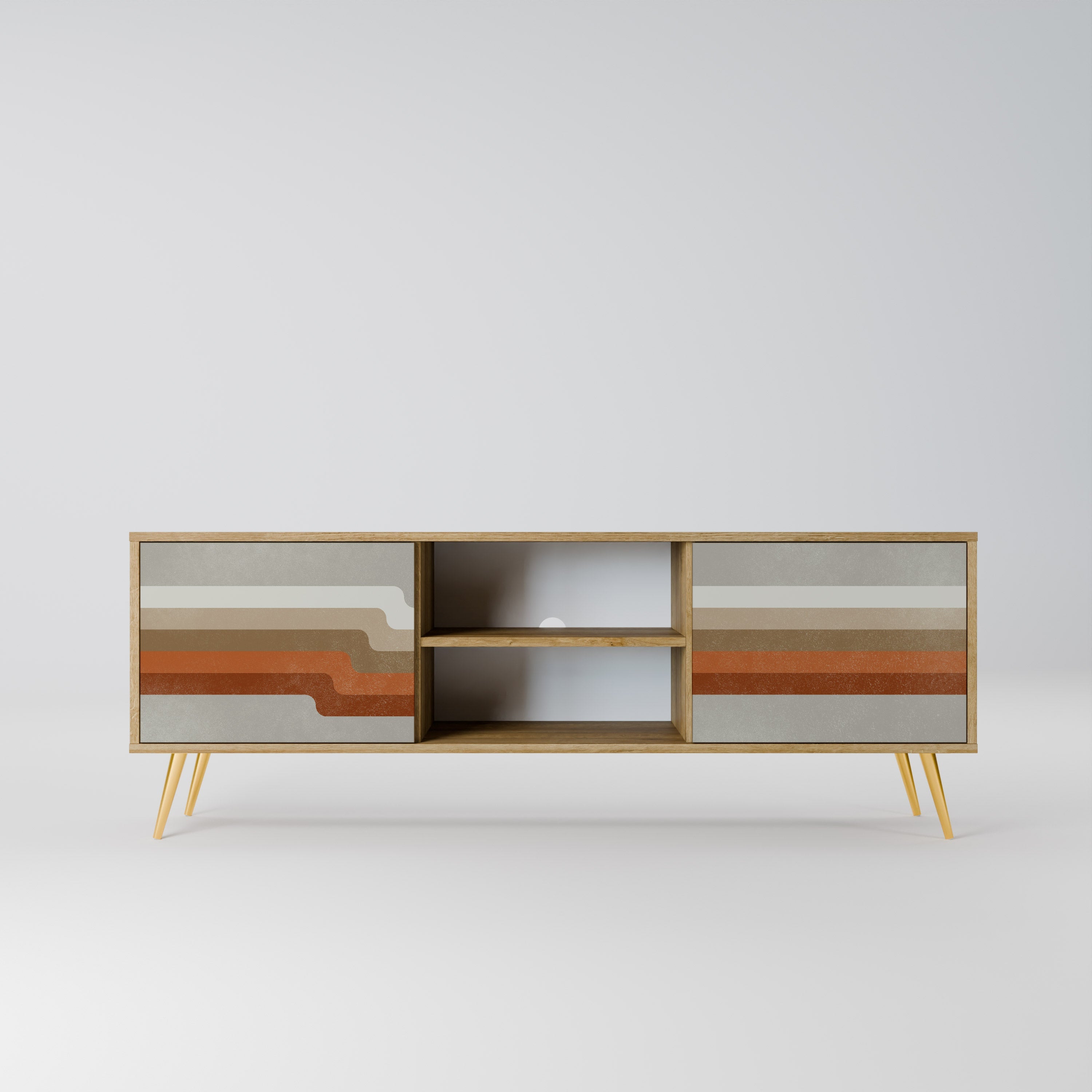 PECULIAR TRAIL 2-Door TV Stand in Oak Effect